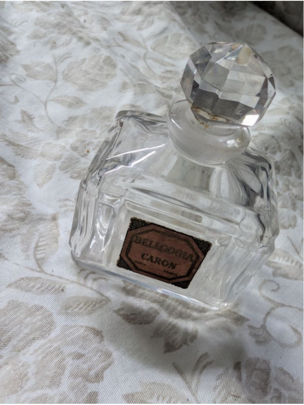 Vintage Caron Bellodgia Glass Perfume Bottle France